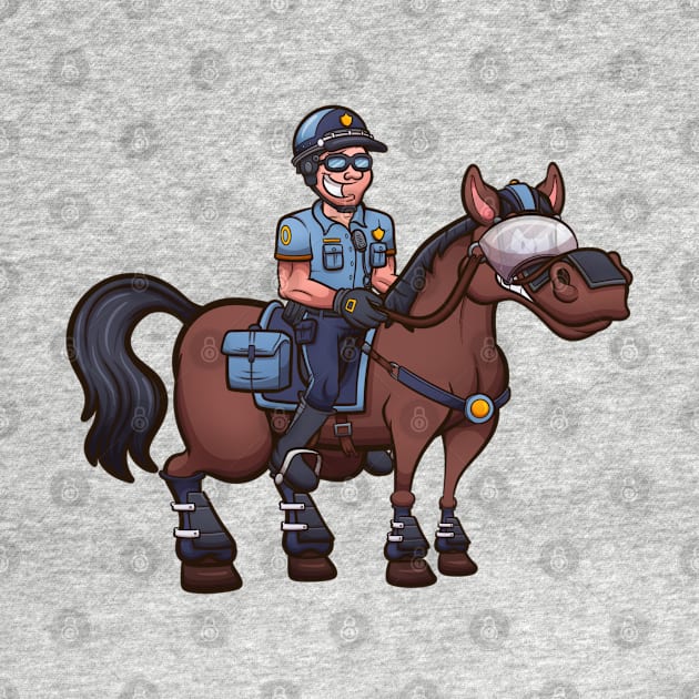 Cartoon Police Officer On Horse by TheMaskedTooner